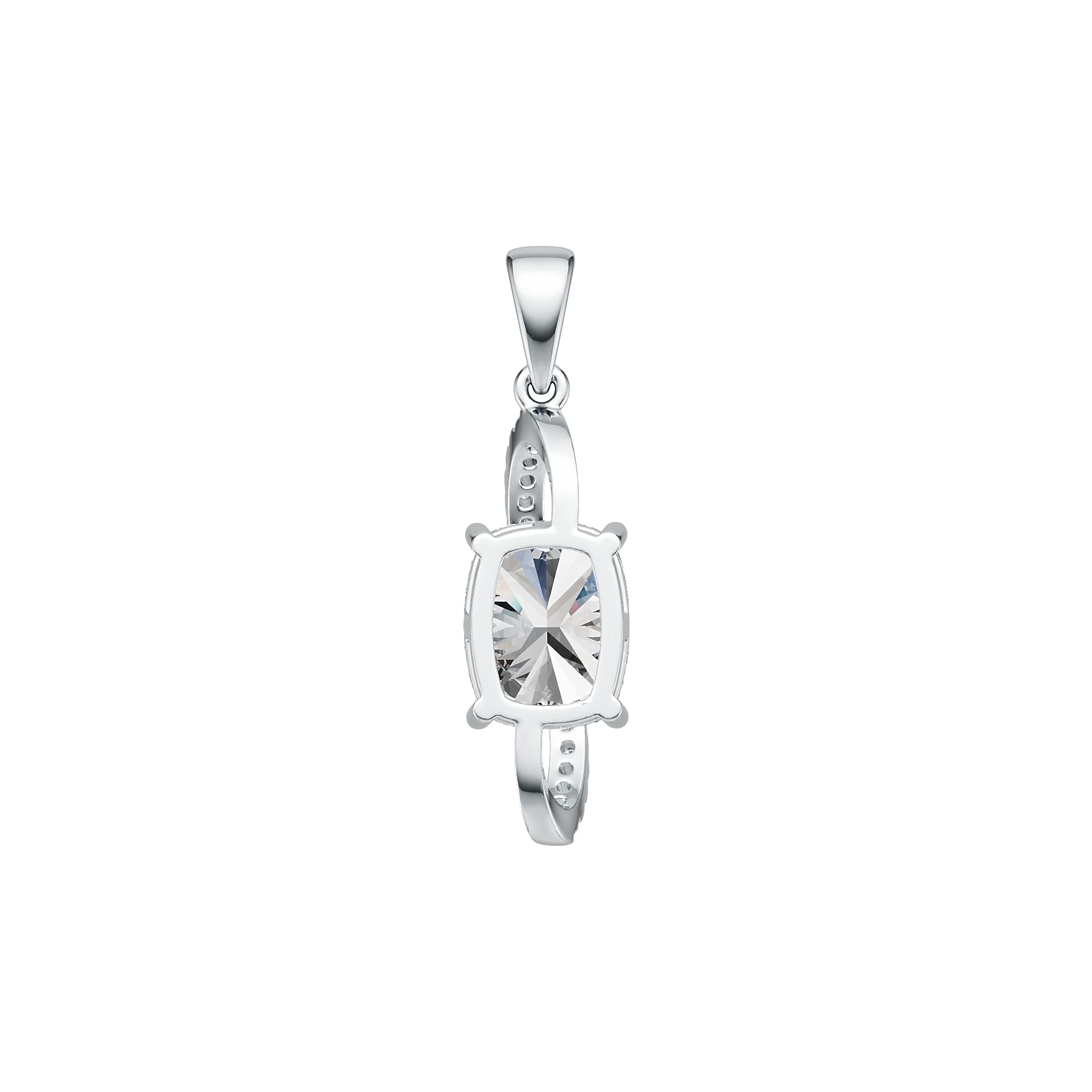 Sterling Silver Semi Mount Pendant Setting Cushion CU 10X8mm DHJ