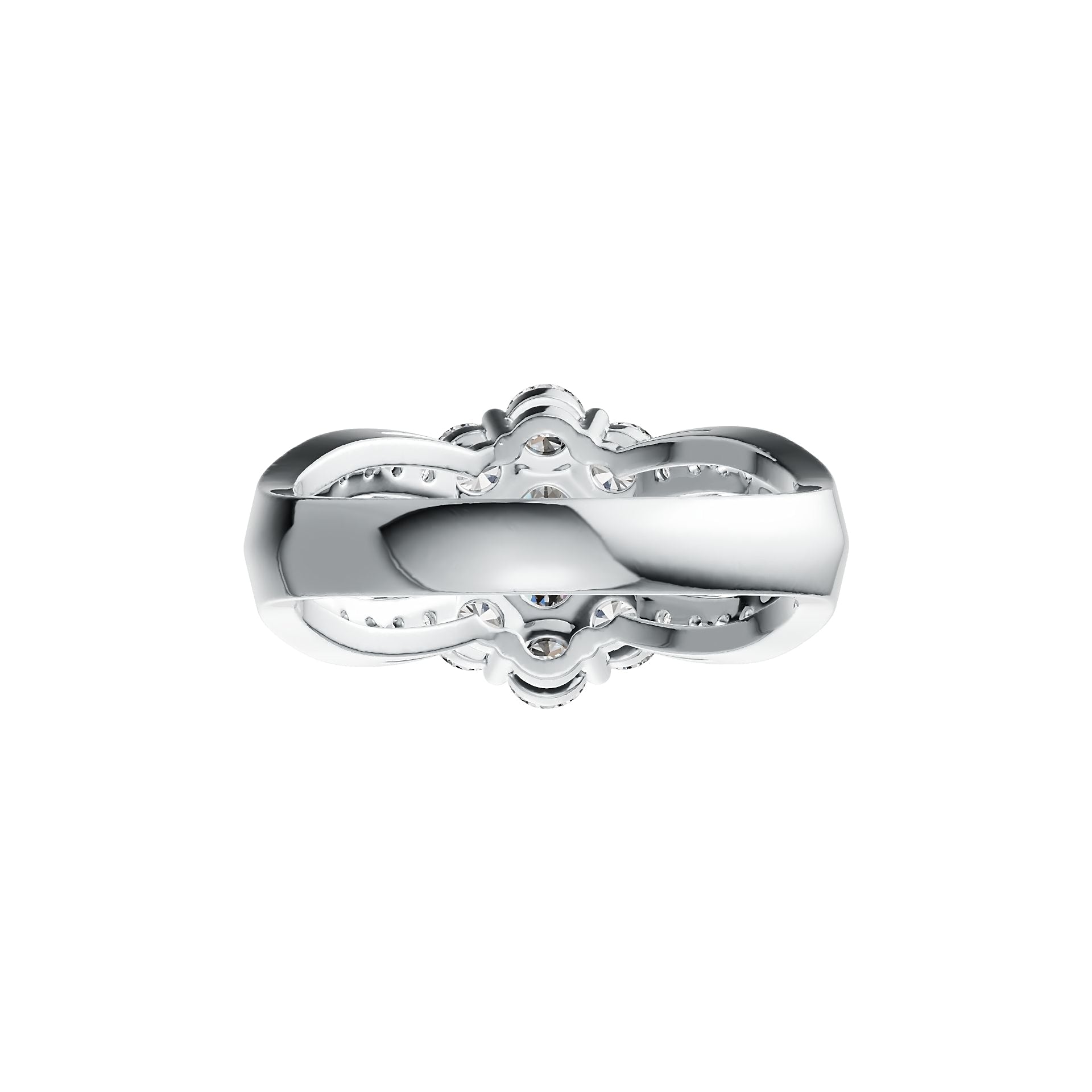 Sterling Silver Semi Mount Ring Setting Oval OV 7x5mm RD 3.5mm OV 4X3mm DHJ