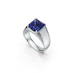 Men's Sterling Silver Semi Mount Ring Setting Asscher SQ 10x10mm Syzjewelry