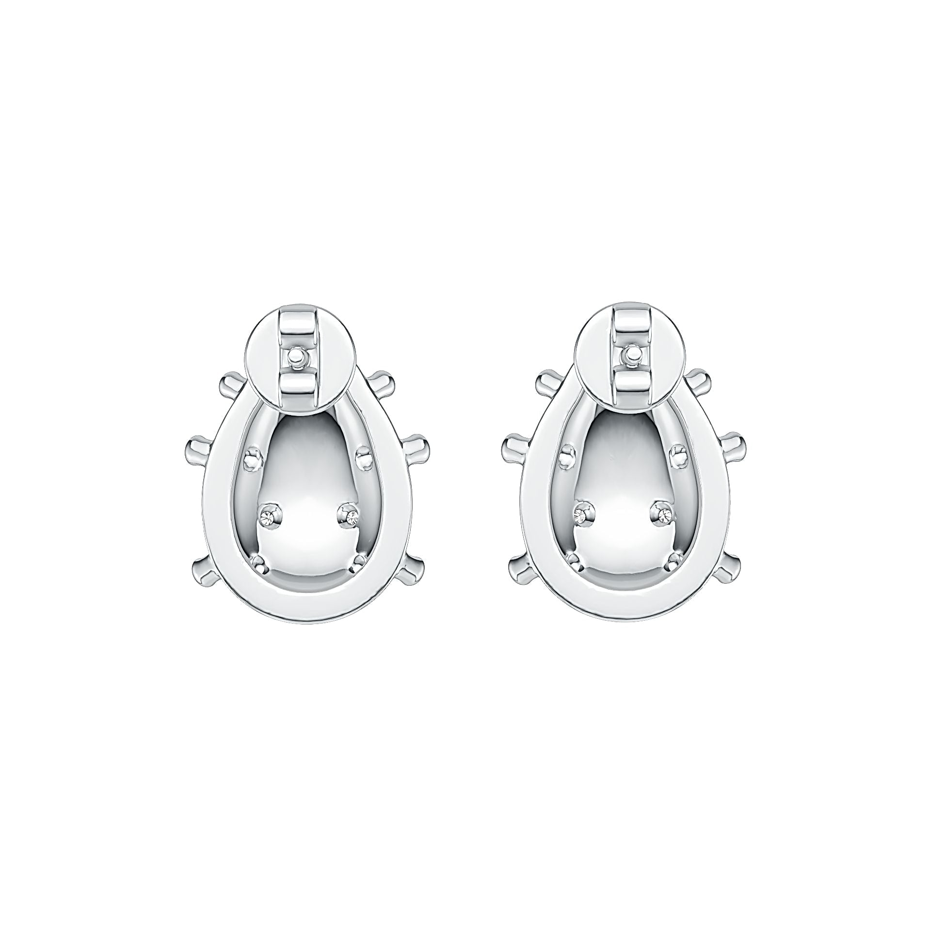 Platinum Semi Mount Earrings Setting Round RD 1.1mm Diamond Accent DHJ