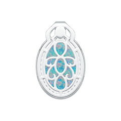 10K Gold Semi Mount Pendant Setting Oval OV 14X10mm RD 3X3mm Cabochon Moissanite Accent DHJ