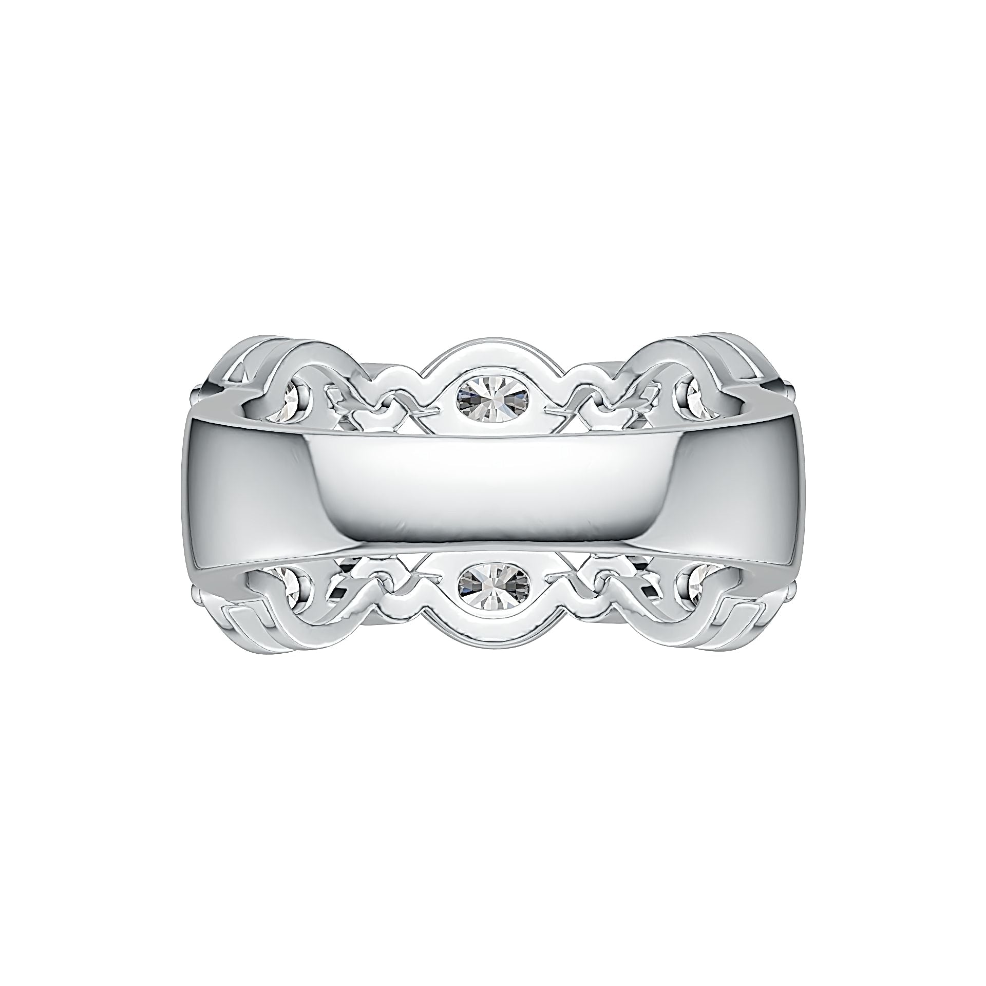 Platinum Semi Mount Ring Setting Oval OV 4X3mm Diamond Accent DHJ