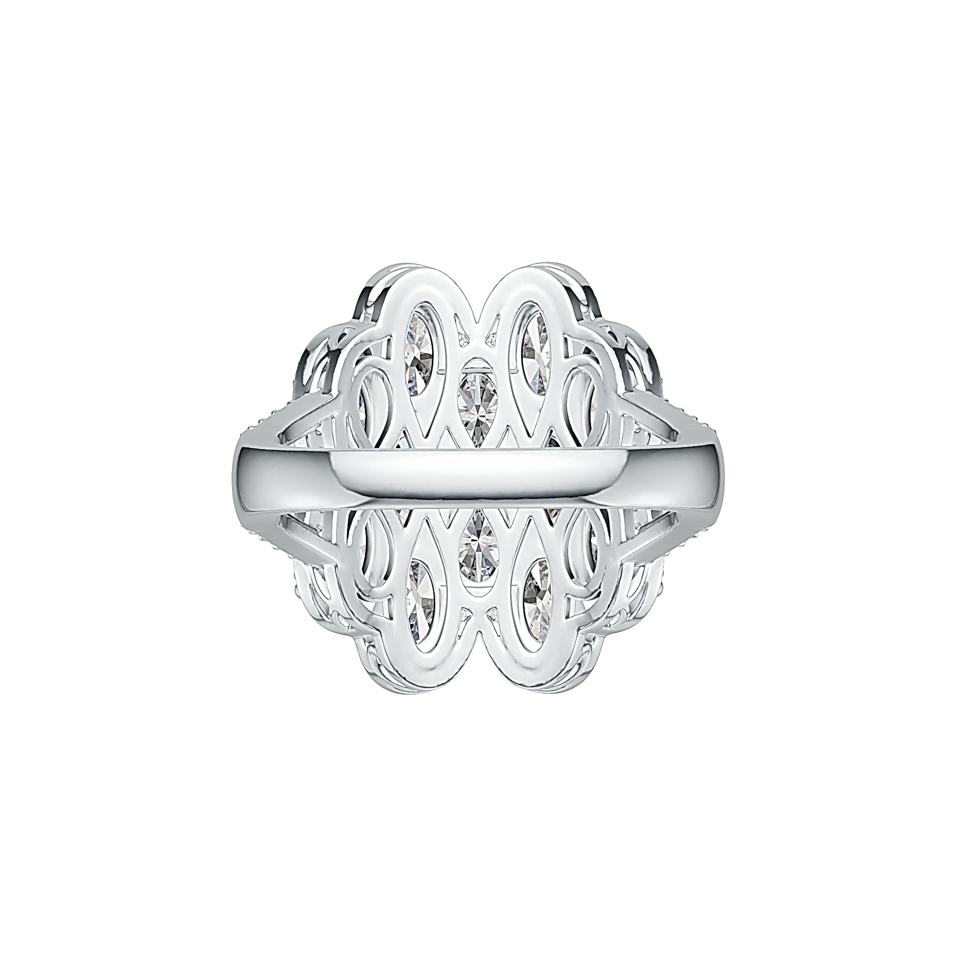 Platinum Semi Mount Ring Setting Oval OV 6X4mm Diamond Accent DHJ