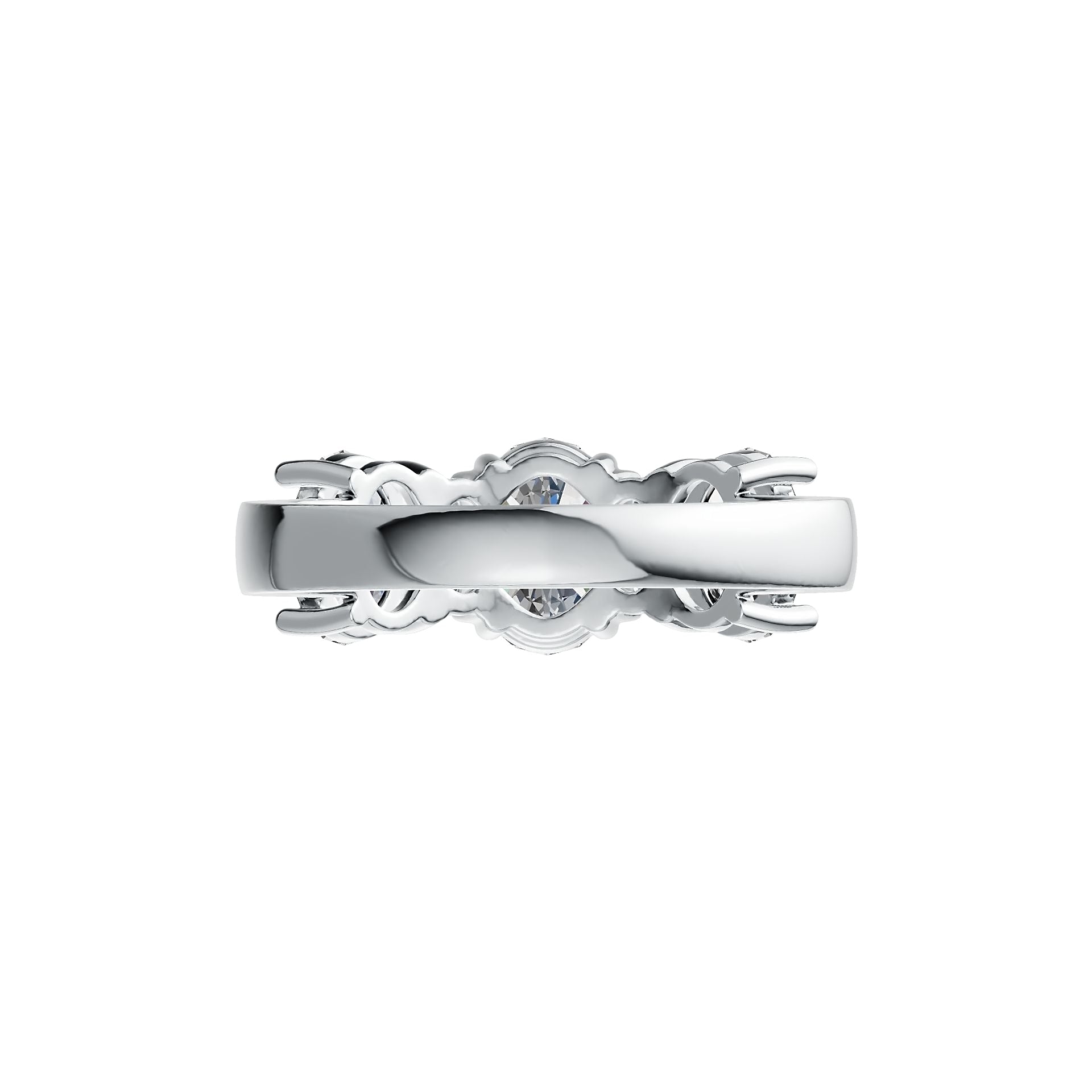 Sterling Silver Semi Mount Ring Setting Oval OV 8X6mm OV 7X5mm with White Topaz DHJ
