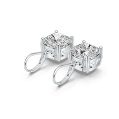 18K Gold Semi Mount Earrings Setting Cushion CU 10X10mm DHJ