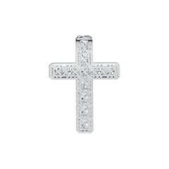 Sterling Silver Semi Mount Pendant Setting Emerald OCT 4X4mm Cross Theme DHJ