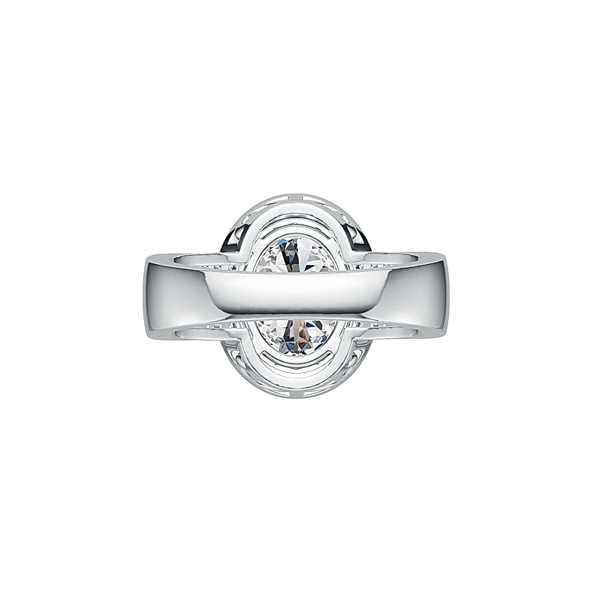 14K Gold Semi Mount Ring Setting Oval OV 10X8mm Diamond Accent DHJ