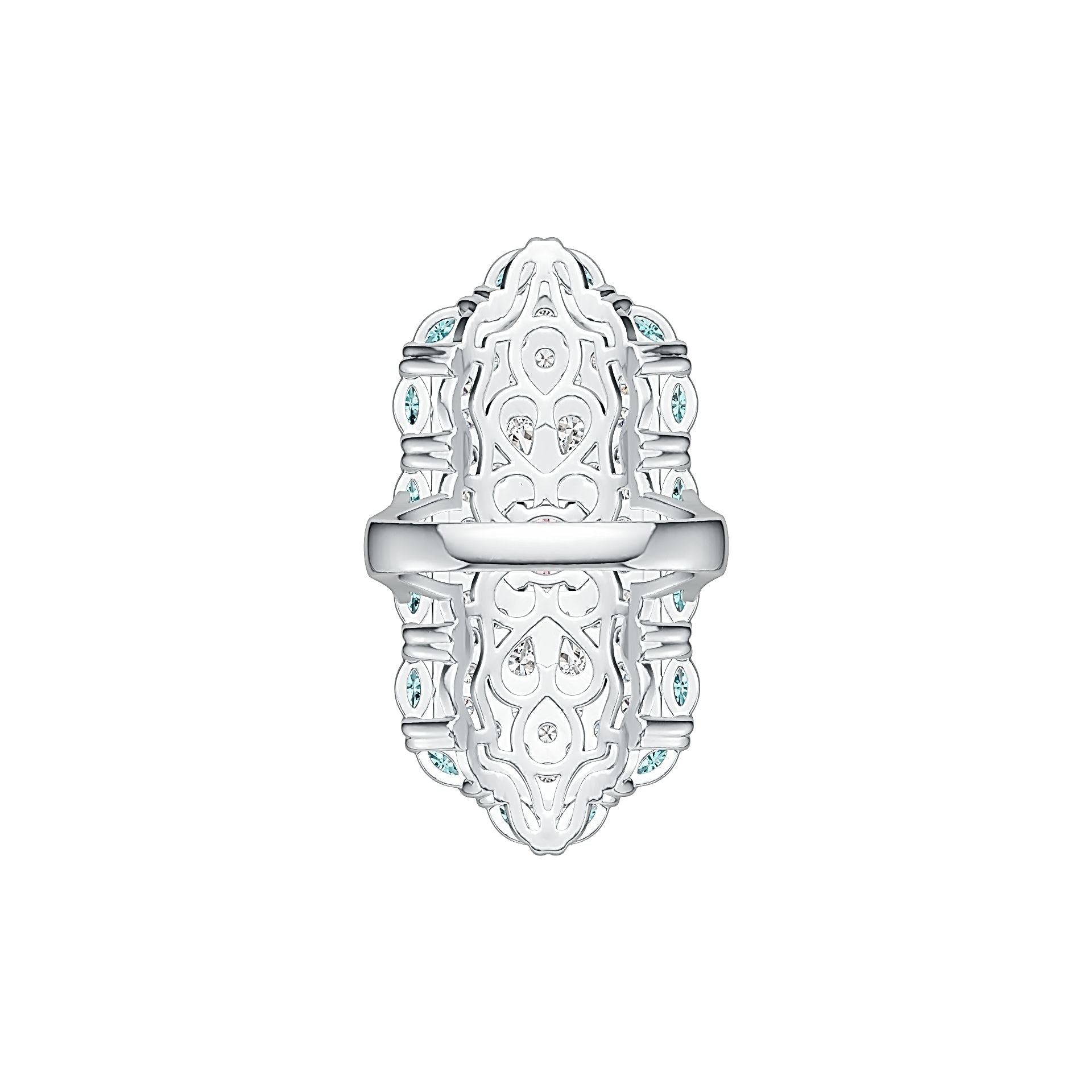 10K Gold Semi Mount Ring Setting Round RD 5x5mm PE 4x2mm Moissanite Accent DHJ