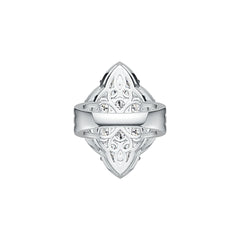 14K Gold Semi Mount Ring Setting Oval OV 5X4mm with White Topaz Diamond Accent DHJ