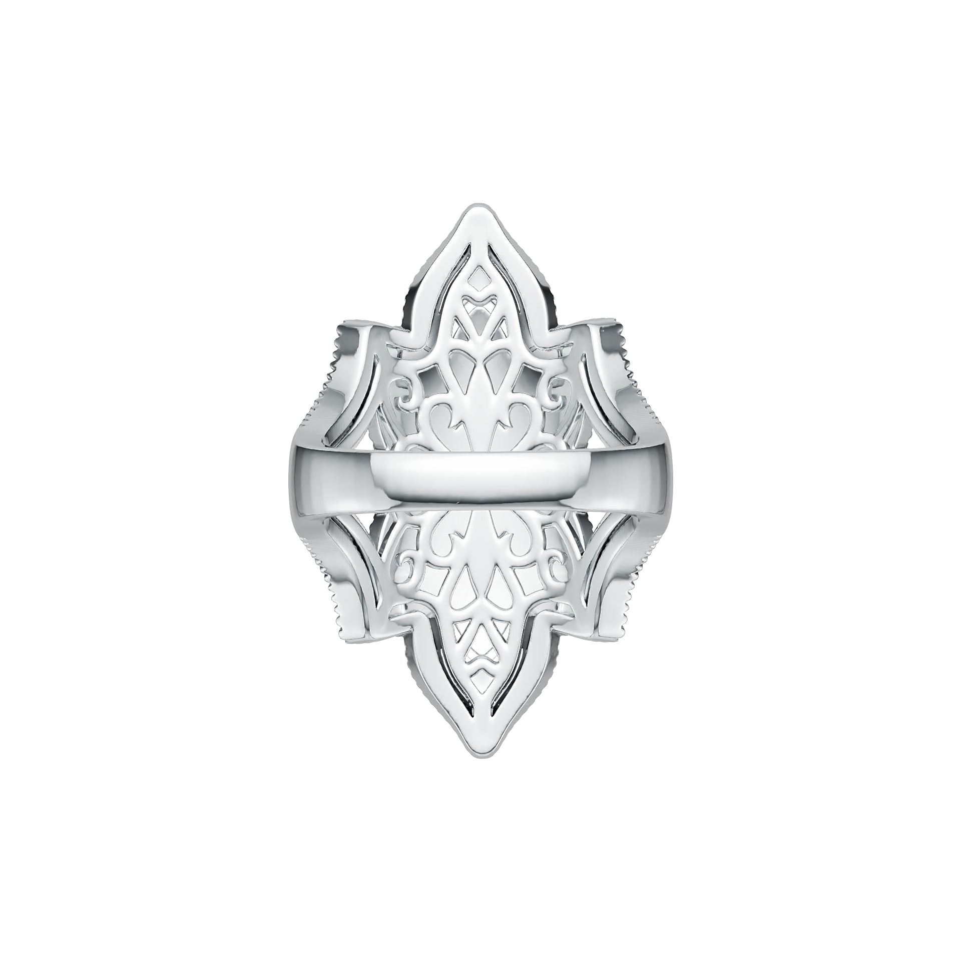 10K Gold Cocktail Ring with or Moissanite Art Deco Moissanite Accent DHJ