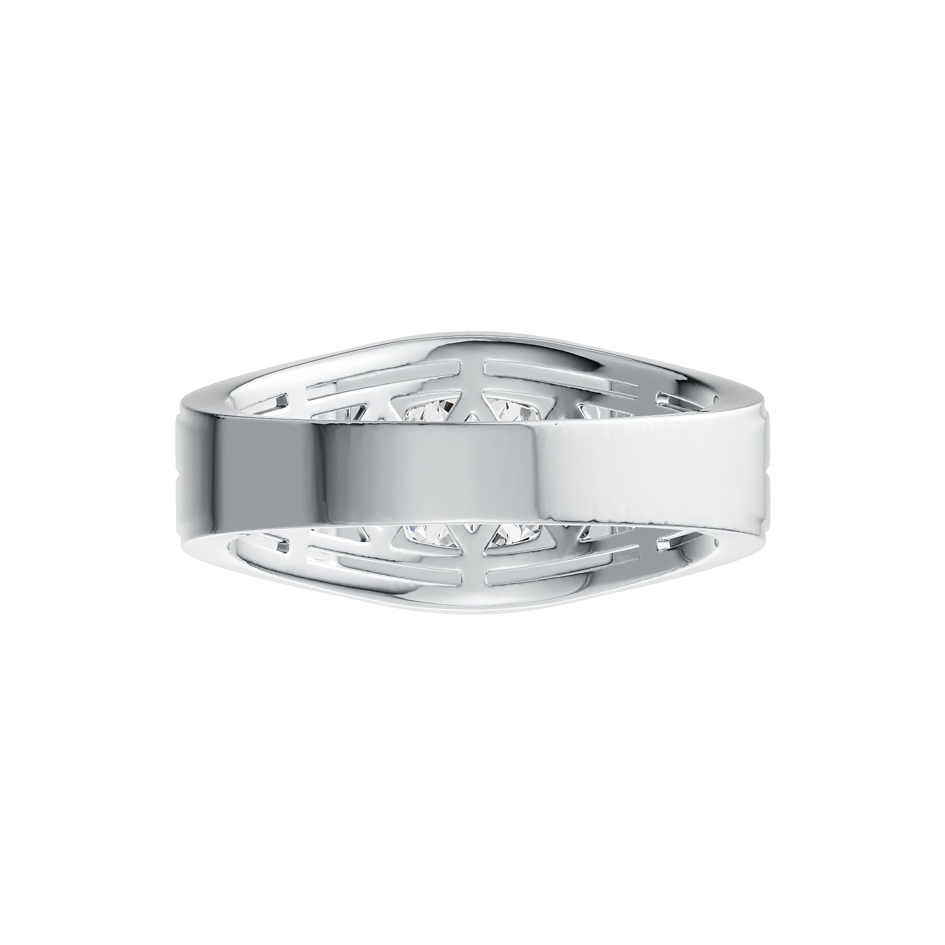 Men's Sterling Silver Semi Mount Ring Setting Cushion CU 8X8mm Bezel DHJ