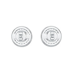18K Gold Semi Mount Earrings Setting Round RD 6x6mm Halo Stud Diamond Accent DHJ