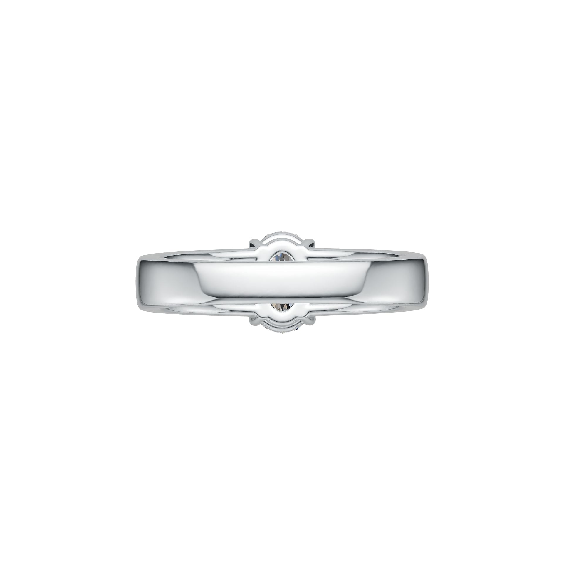 Platinum Semi Mount Ring Setting Oval OV 8X6mm Infinity Shank Diamond Accent DHJ