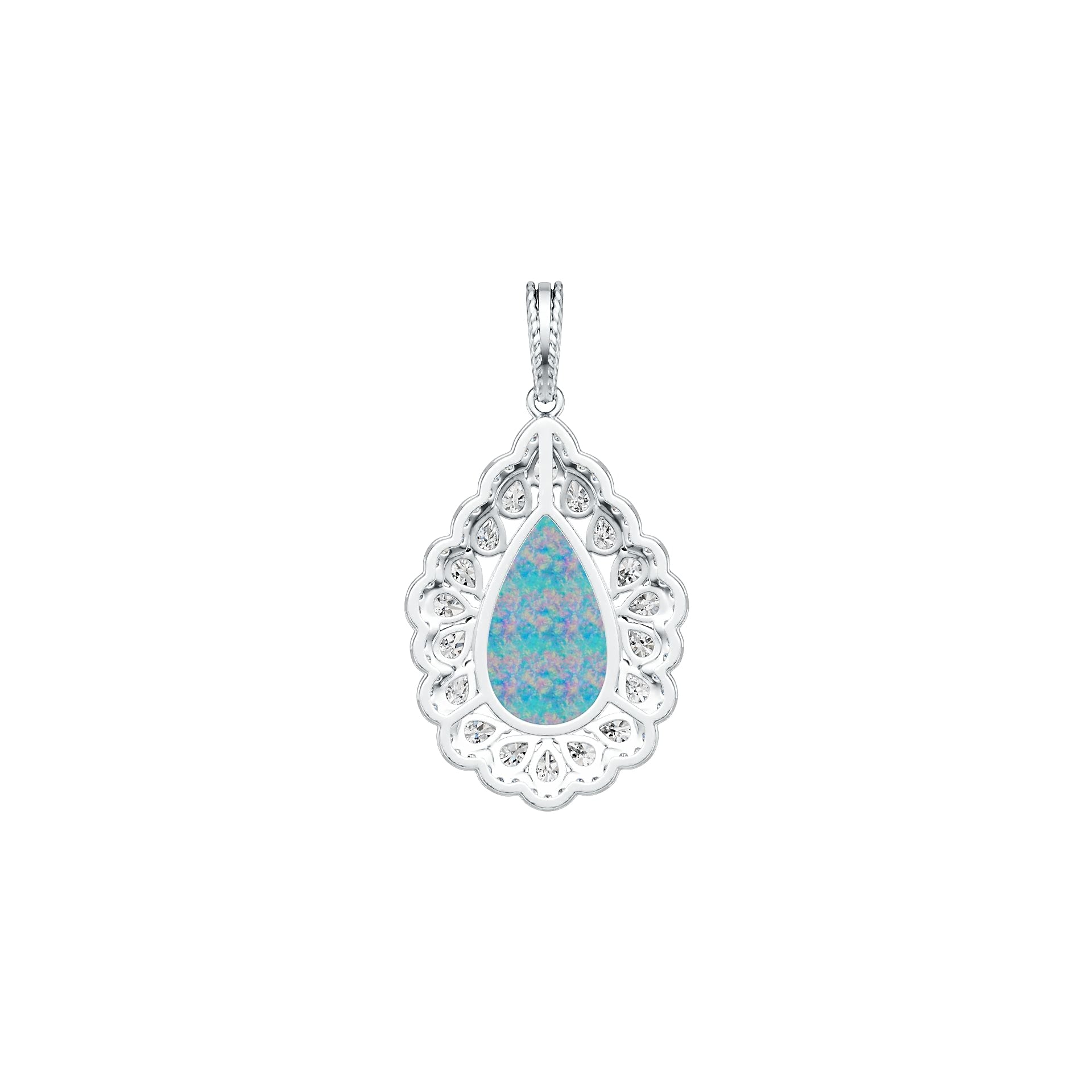 Sterling Silver Semi Mount Pendant Setting Pear PE 18x12 Cabochon Syzjewelry