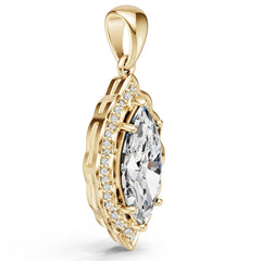 Platinum Semi Mount Pendant Setting Round Ro 17x8mm Diamond Accent Syz Jewelry