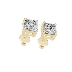 14K Gold Semi Mount Earrings Setting Princess Pr 6x6mm Syz Jewelry