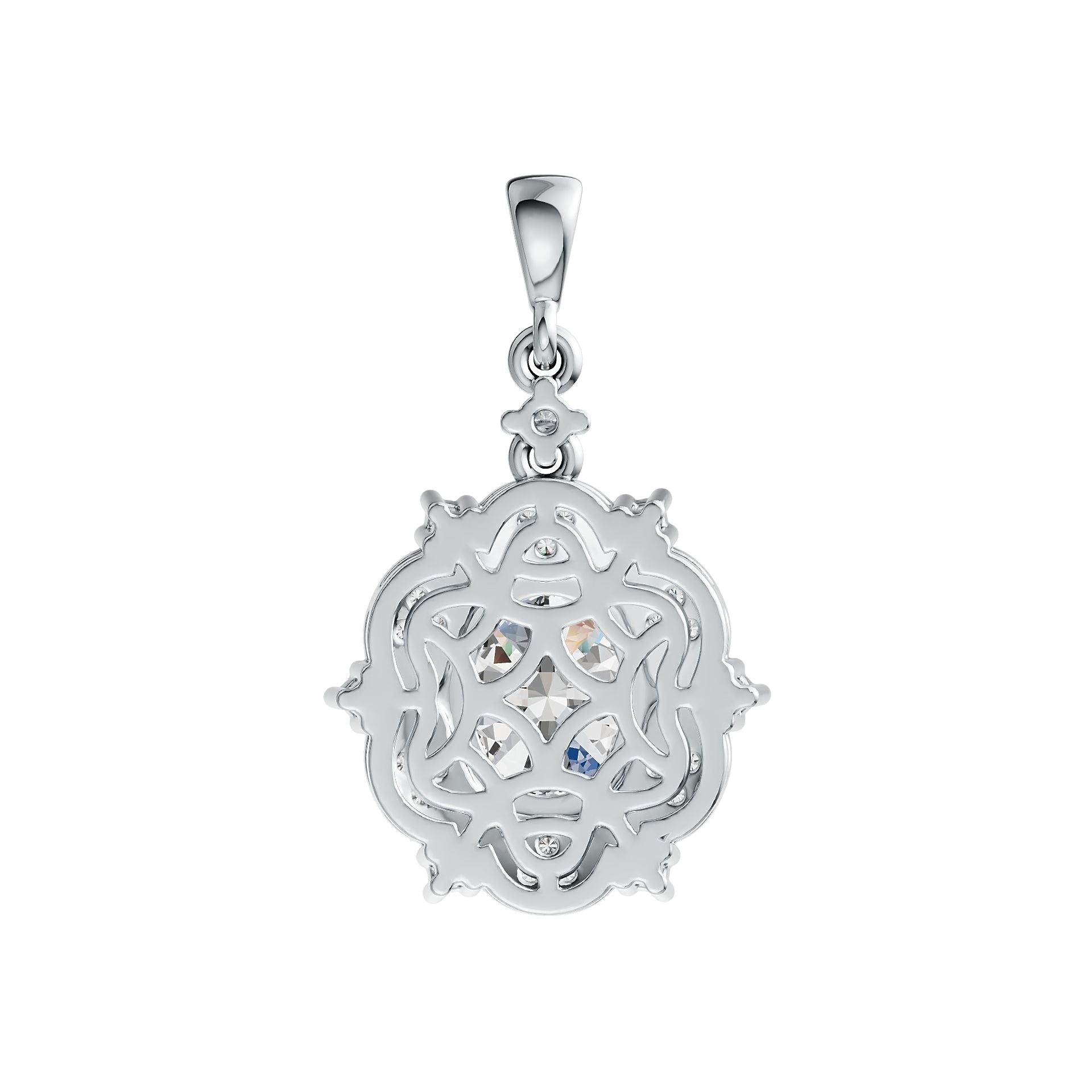 10K Gold Semi Mount Pendant Setting Oval OV 10X8mm Vintage-Inspired Moissanite Accent DHJ