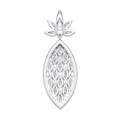 10K Gold Semi Mount Pendant Setting Marquise MQ 6X3mm Pineapple Theme Moissanite Accent DHJ