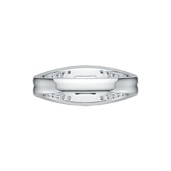 18K Gold Semi Mount Ring Setting Round RD 9.5mm PE 6X4mm Diamond Accent DHJ