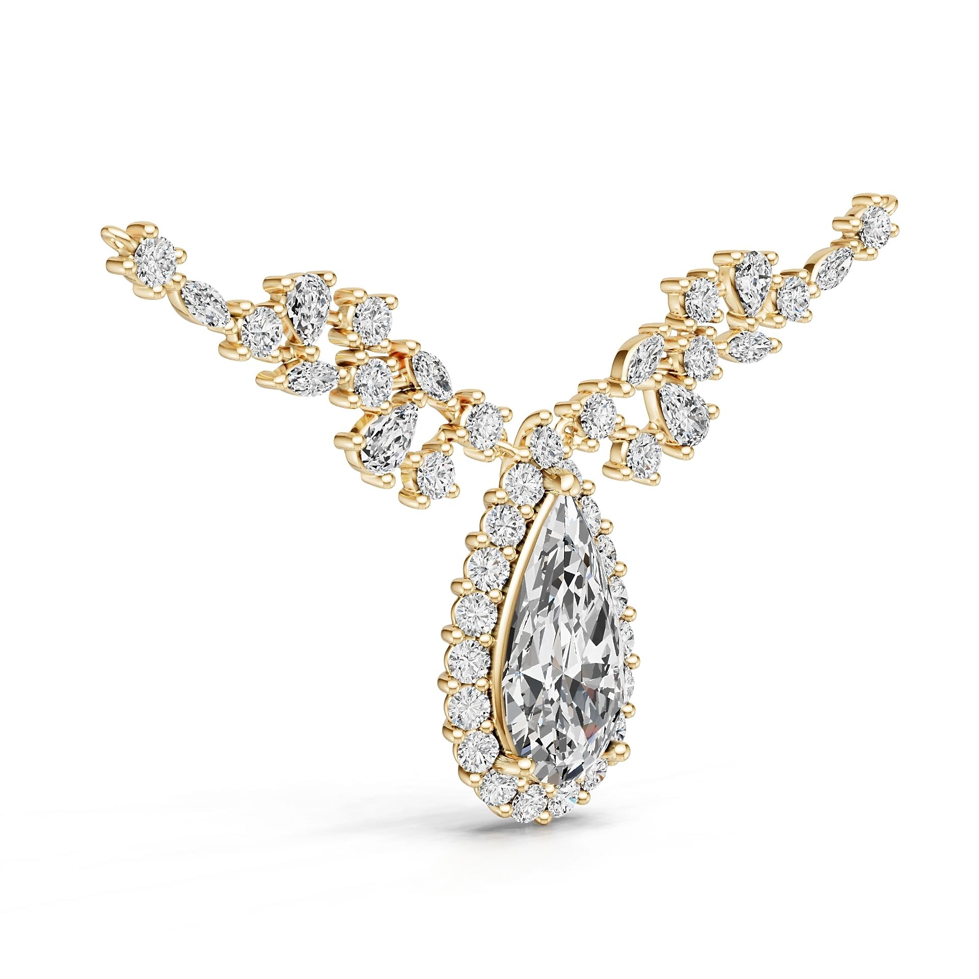 Platinum Semi Mount Necklace Setting Pear Pe 18x10mm Diamond Accent Syz Jewelry