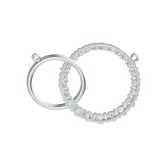 Platinum Pendant Eternity Circle Theme with White Topaz or Moissanite Diamond Accent DHJ