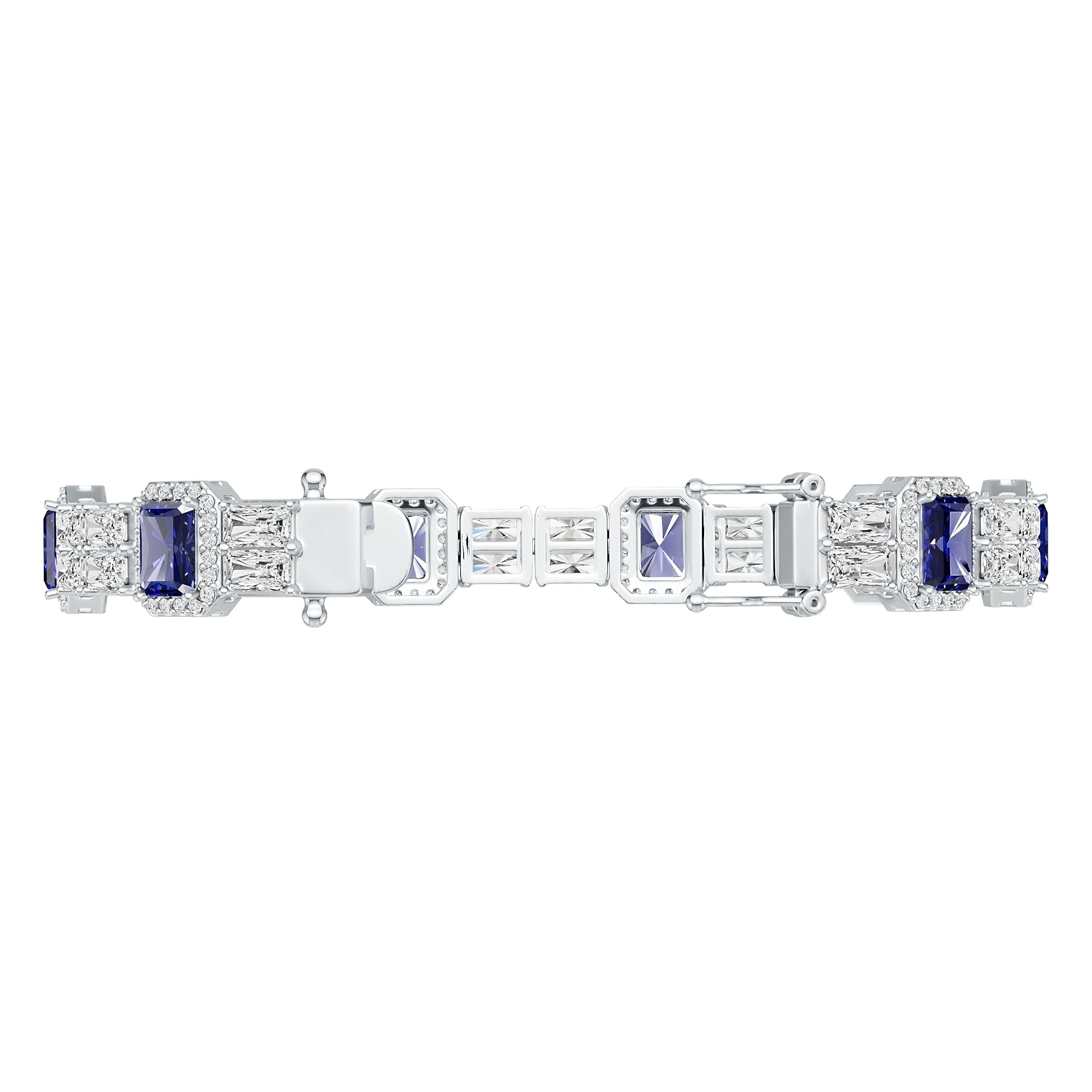 10K Gold Semi Mount Bracelet Setting Emerald Em 7x5mm Moissanite Accent Syz Jewelry