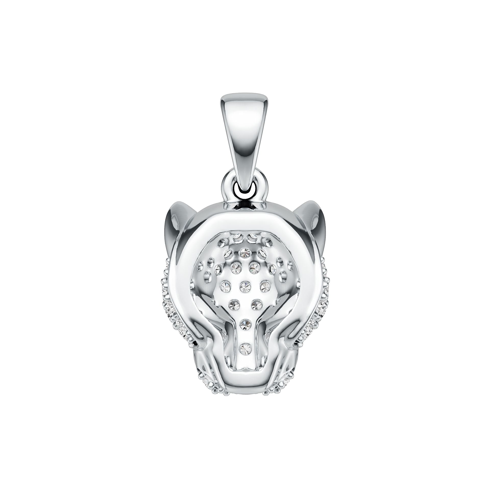 Platinum Pendant with or Moissanite Panther Head Theme Diamond Accent DHJ