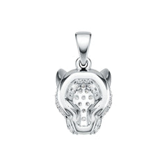 Platinum Pendant with or Moissanite Panther Head Theme Diamond Accent DHJ