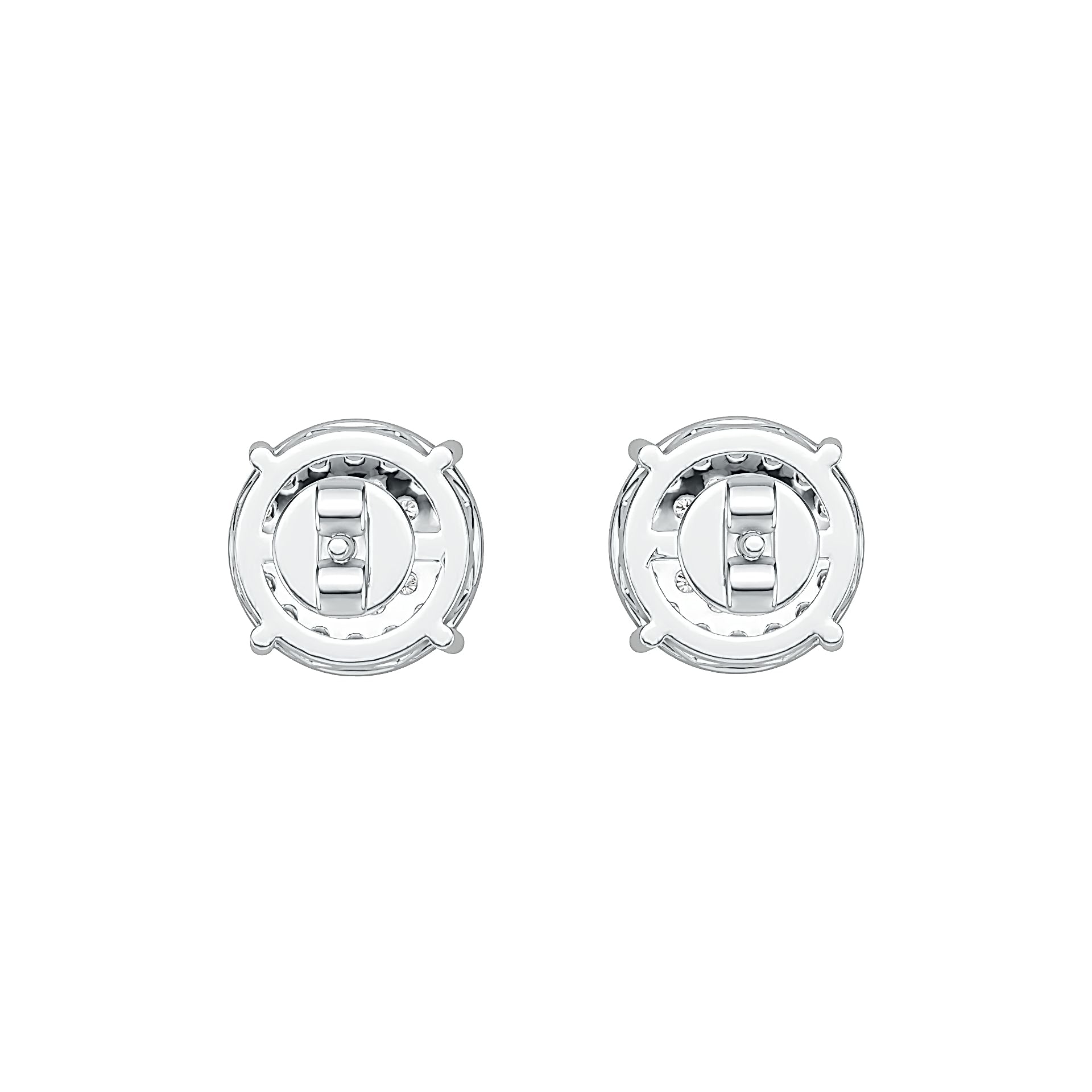 Sterling Silver Semi Mount Earrings Setting Round RD 1.5mm DHJ