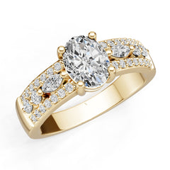 10K Gold Semi Mount Ring Setting Oval Ov 8x6mm Moissanite Accent Syz Jewelry