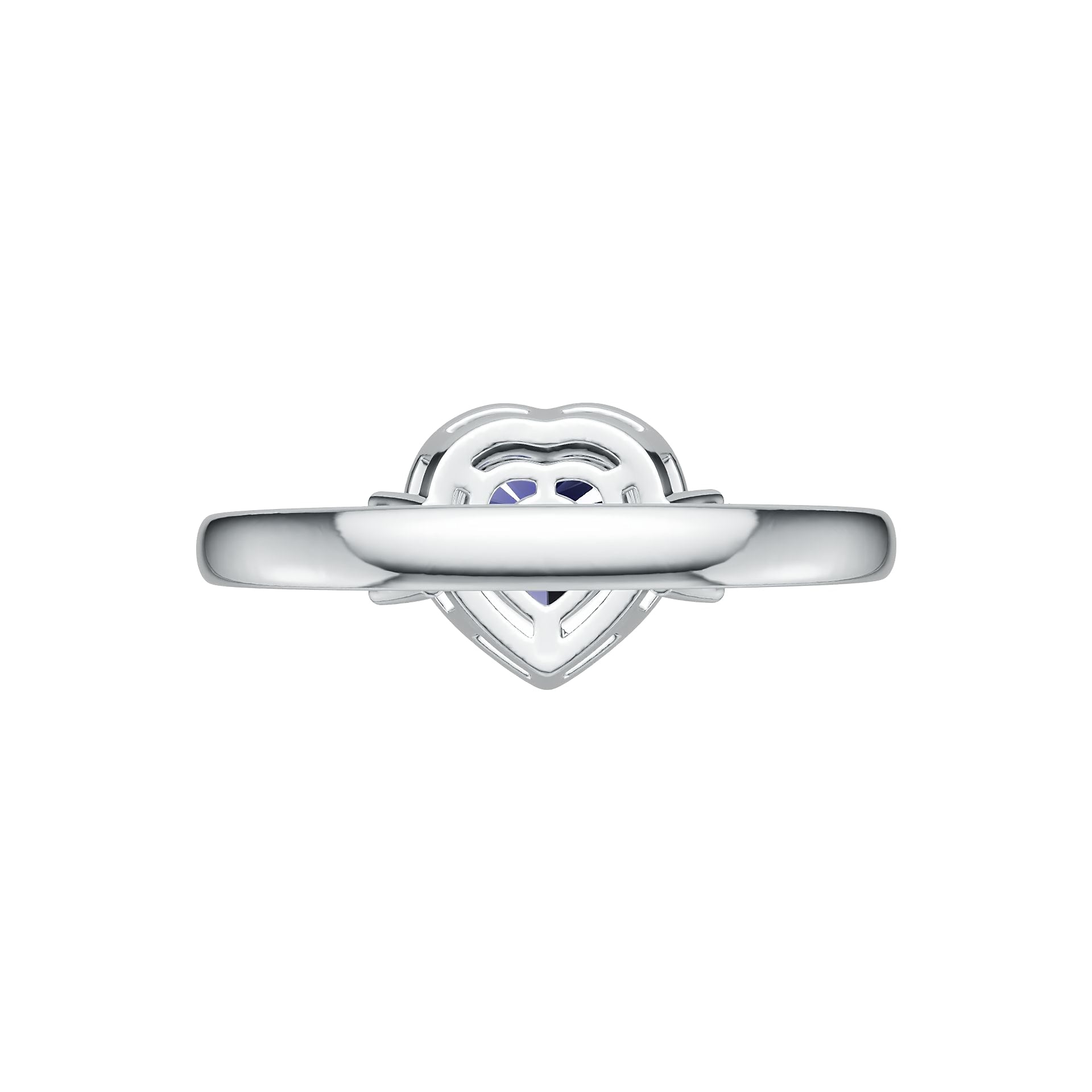 14K Gold Semi Mount Ring Setting Heart HT 7X7mm PE 5X3mm Halo Diamond Accent DHJ