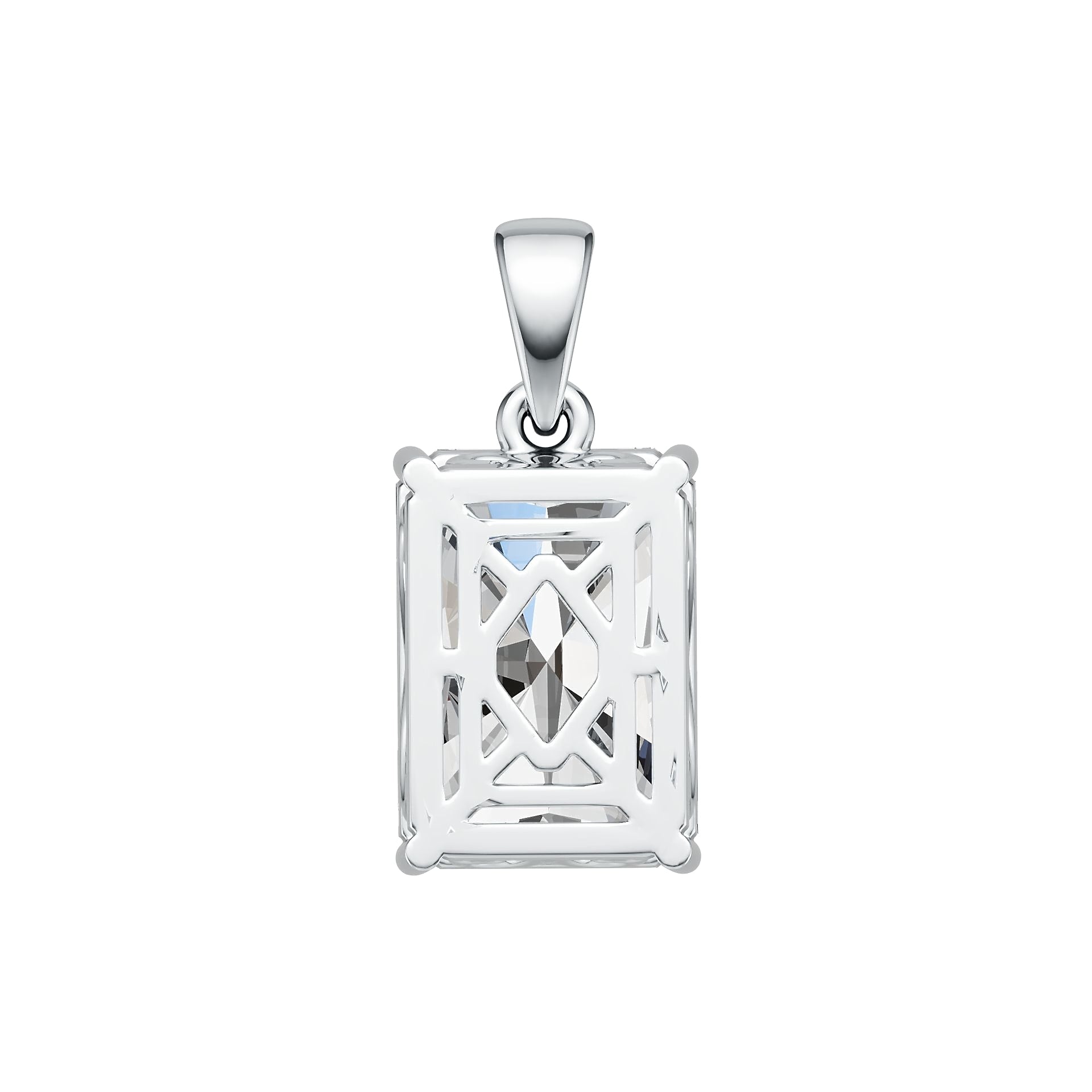 Sterling Silver Semi Mount Pendant Setting Emerald OCT 14X10mm DHJ