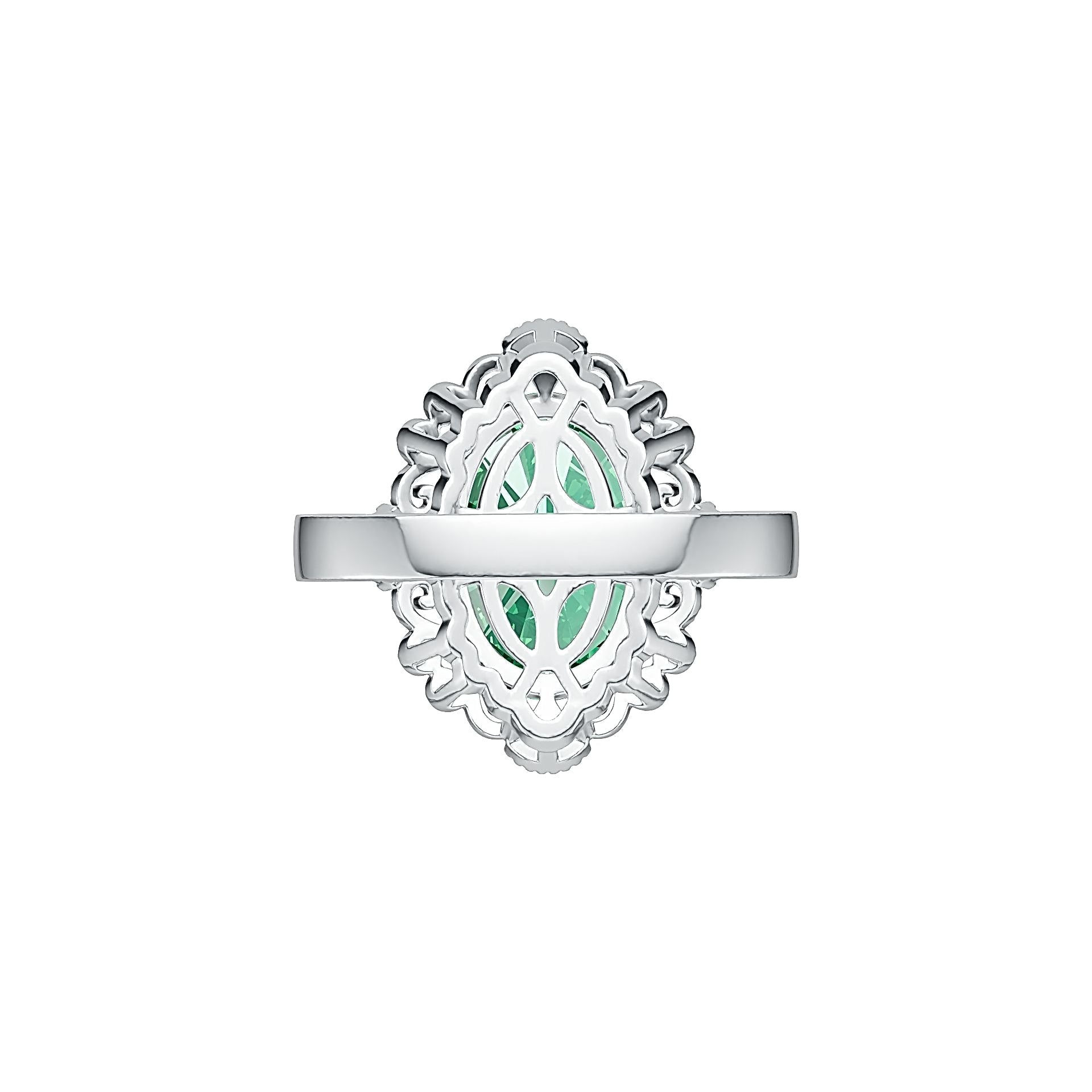 10K Gold Semi Mount Ring Setting Oval OV 14X10mm Moissanite Accent DHJ