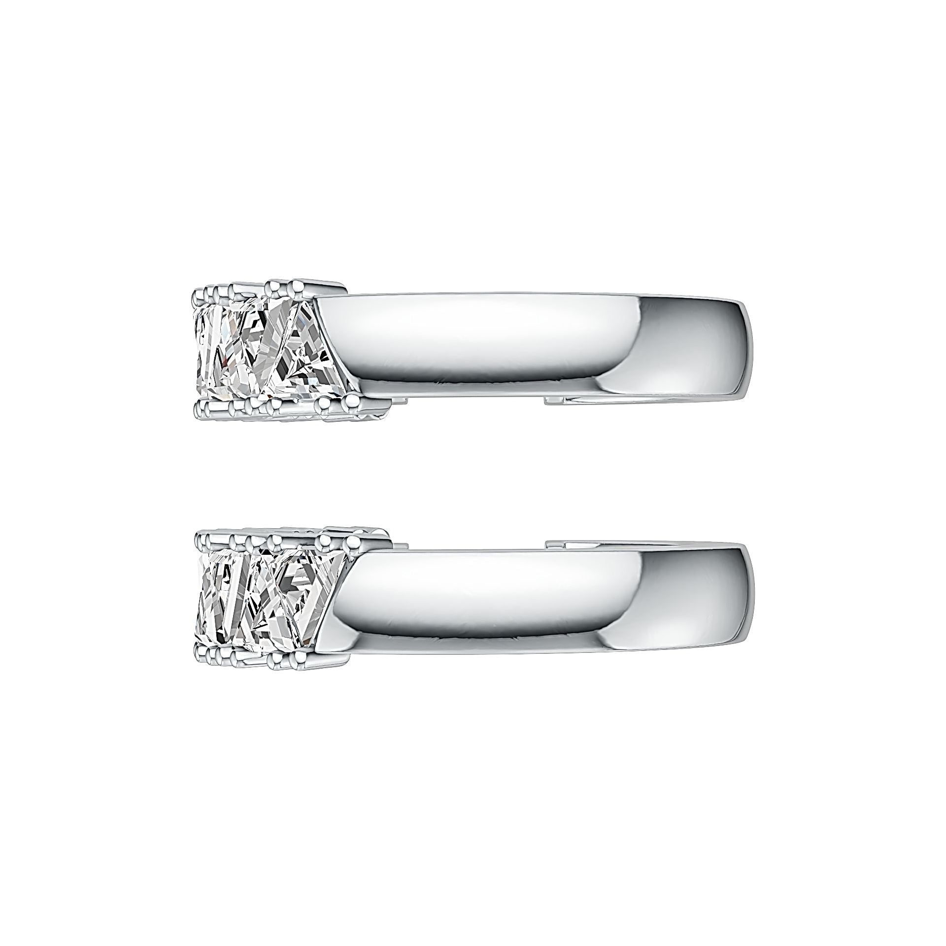 Sterling Silver Semi Mount Earrings Setting Trillion TR 4X4mm DHJ