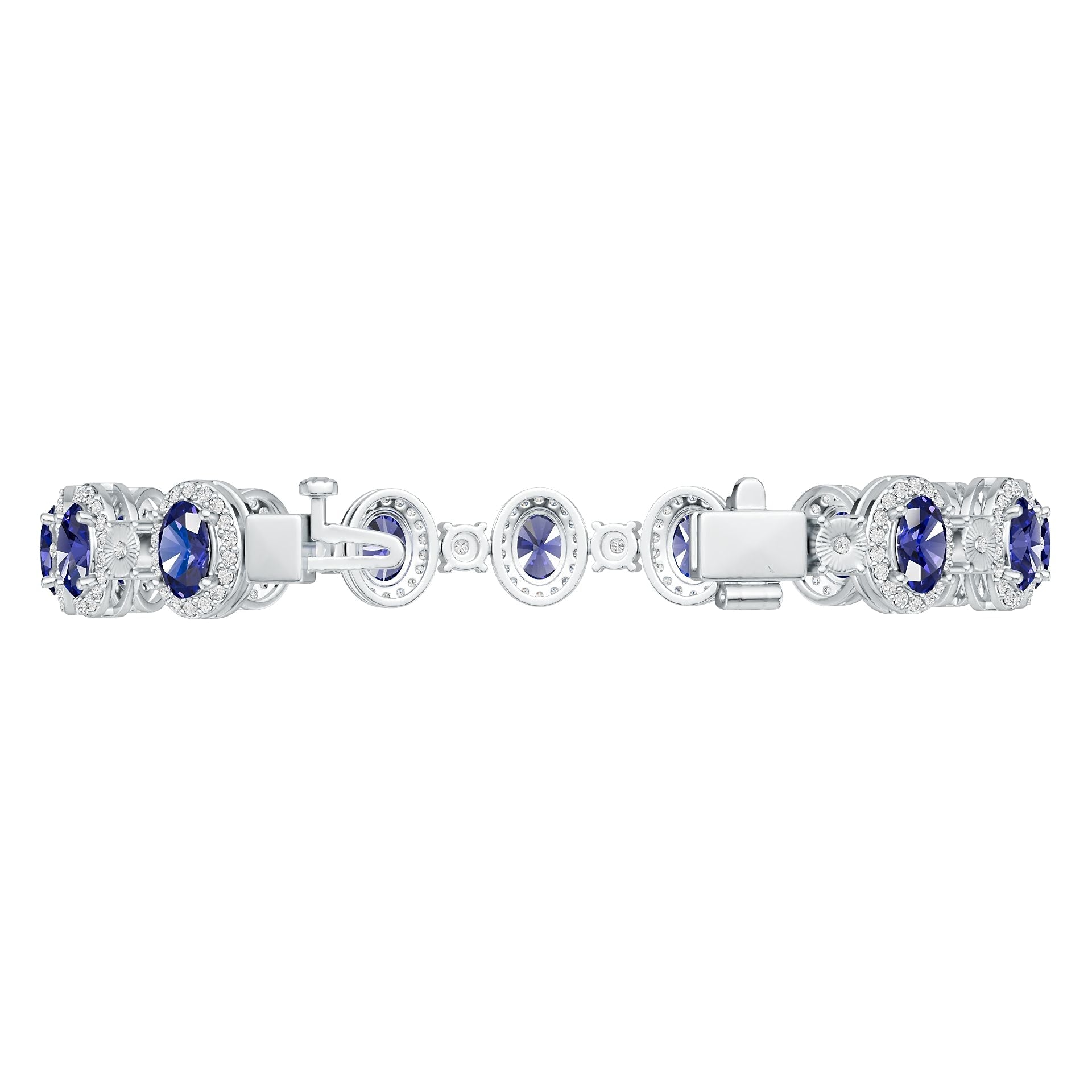 18K Gold Semi Mount Bracelet Setting Oval OV 7X5mm Diamond Accent DHJ