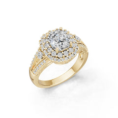 18K Gold Semi Mount Ring Setting Round Ro 8x6mm Diamond Accent Syz Jewelry