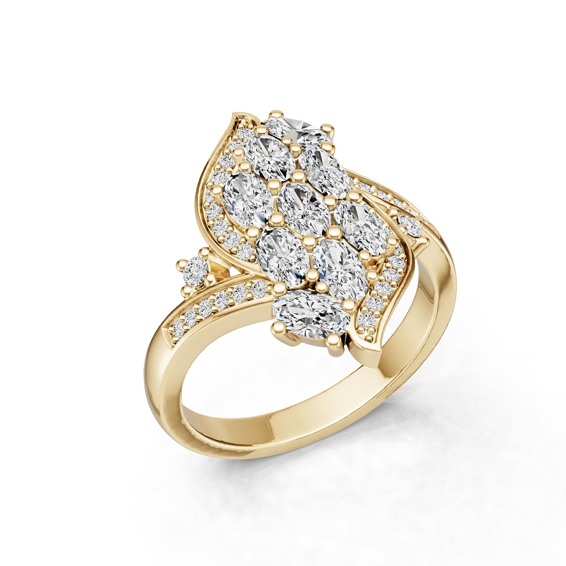 18K Gold Semi Mount Ring Setting Oval Ov 5x3mm Syz Jewelry