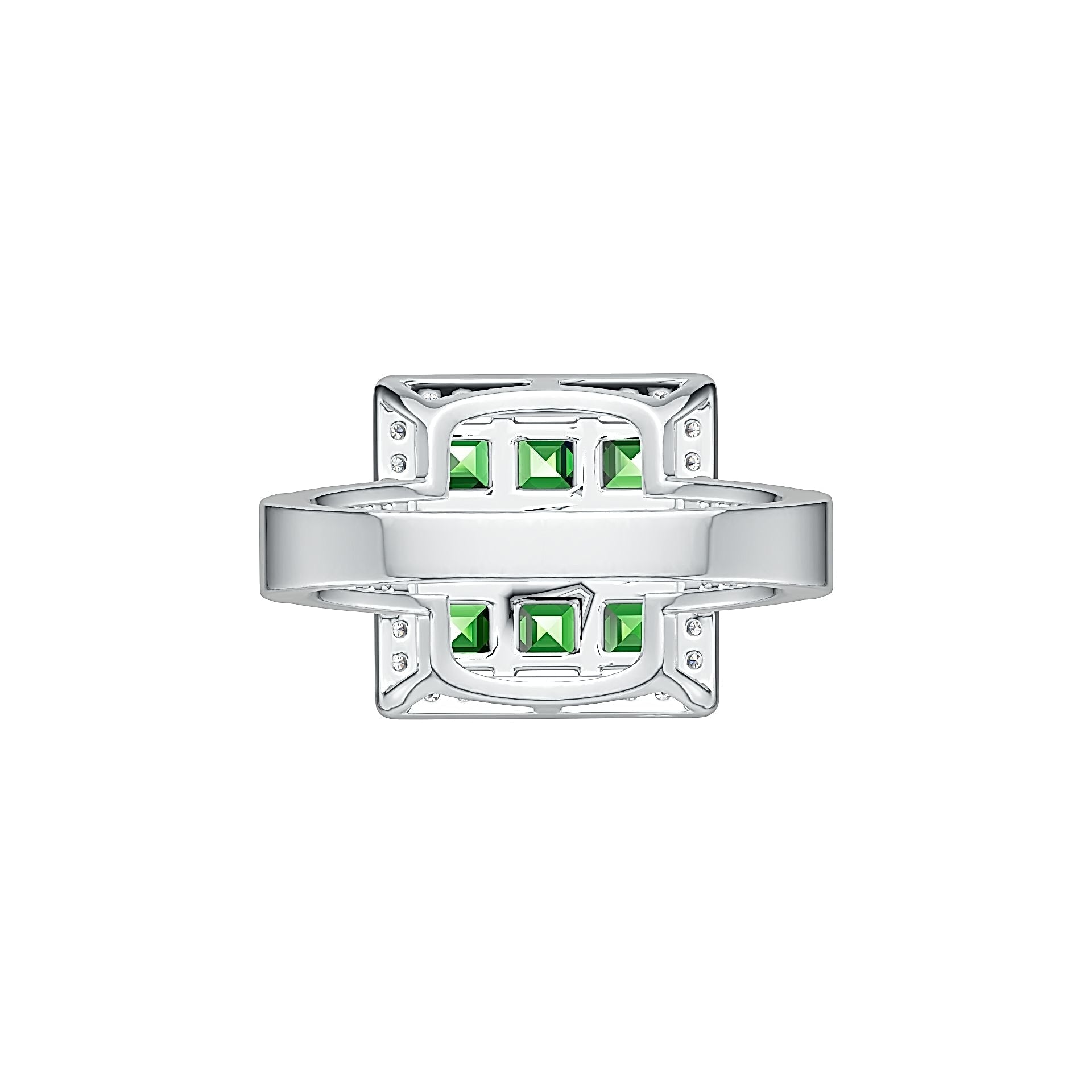 10K Gold Semi Mount Ring Setting Princess SQ 3.5X3.5mm Moissanite Accent DHJ