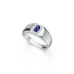 Men's Sterling Silver Semi Mount Ring Setting Oval OV 6x4mm Halo Syzjewelry