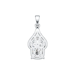 Sterling Silver Semi Mount Pendant Setting Cushion CU 11X9mm DHJ