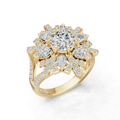 10K Gold Semi Mount Ring Setting Round Ro 4x3mm Syz Jewelry