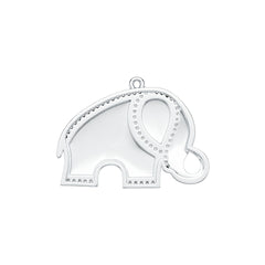 18K Gold Pendant with or Moissanite Elephant Theme Diamond Accent DHJ