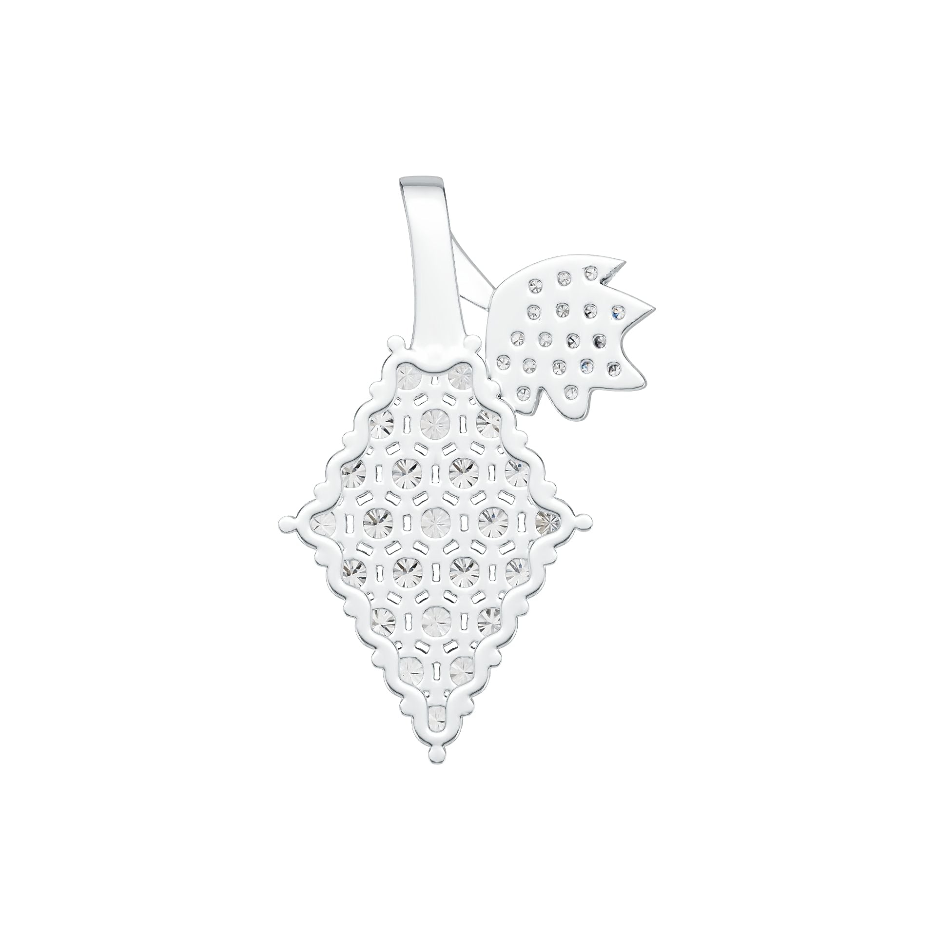 18K Gold Pendant with or Moissanite Grapes Theme Diamond Accent DHJ