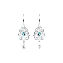 14K Gold Semi Mount Earrings Setting Emerald OCT 7X5mm PE 6X4mm Diamond Accent DHJ