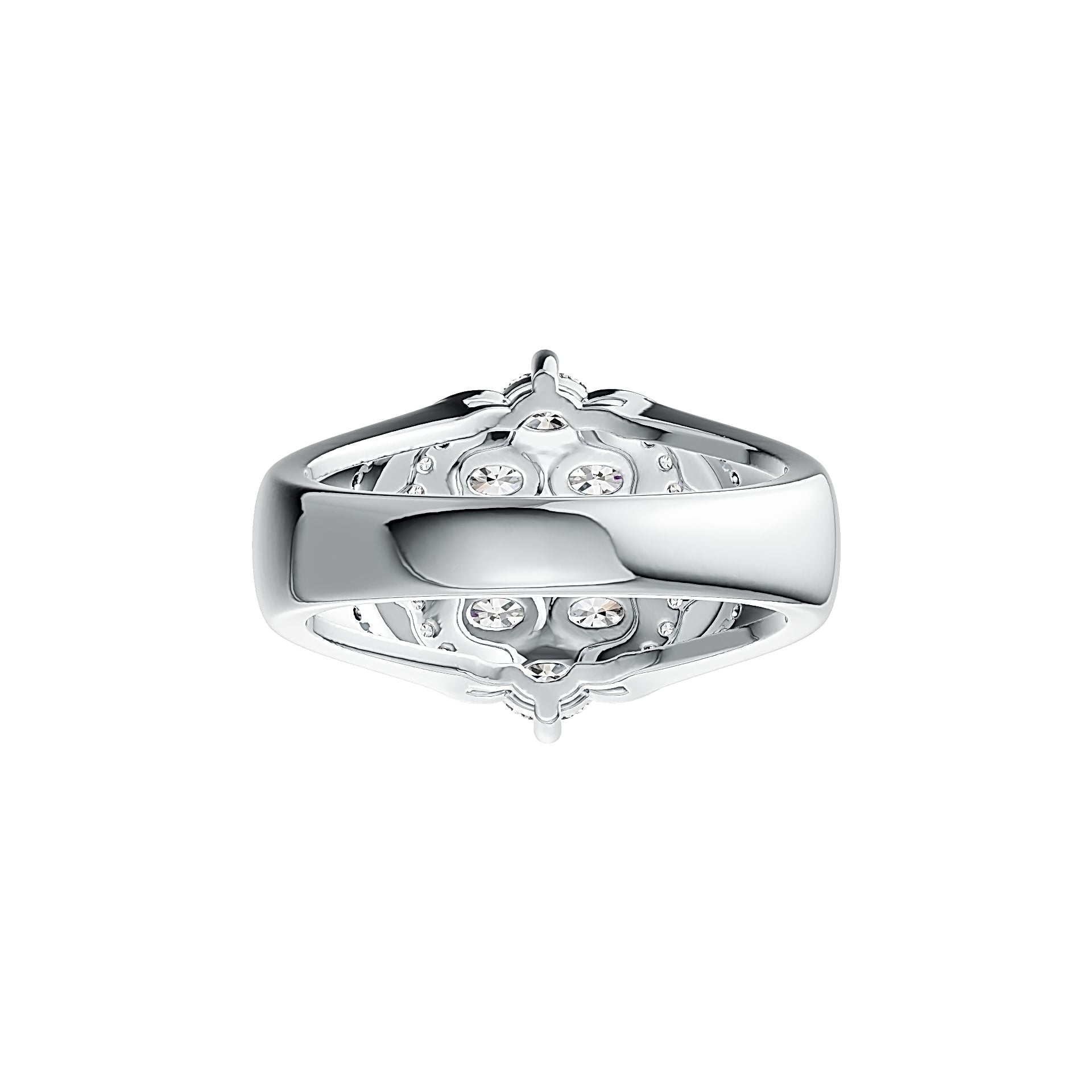 Sterling Silver Semi Mount Ring Setting Oval OV 4X3mm with White Topaz - Syzjewelry