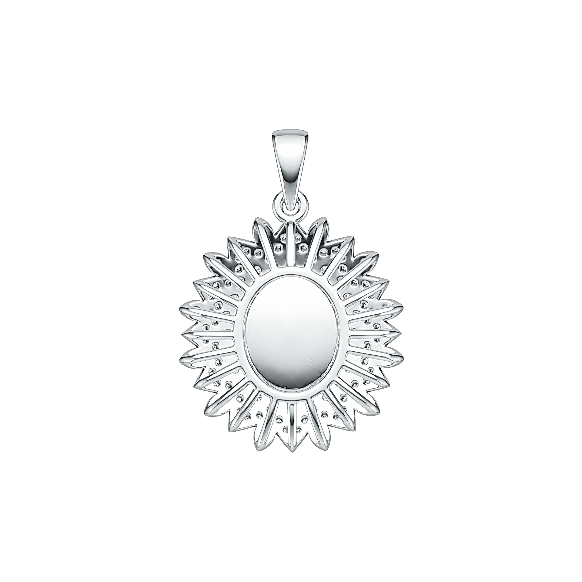 Sterling Silver Semi Mount Pendant Setting Oval OV 10X8mm DHJ