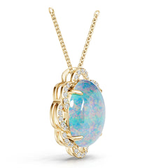 18K Gold Semi Mount Pendant Setting Round Ro 14x10mm Diamond Accent Syz Jewelry
