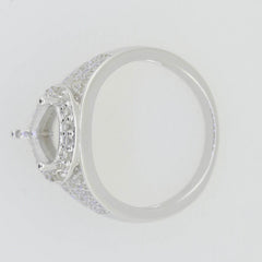 10K Gold Semi Mount Ring Setting Pear PE 10X8mm Moissanite Accent Syzjewelry