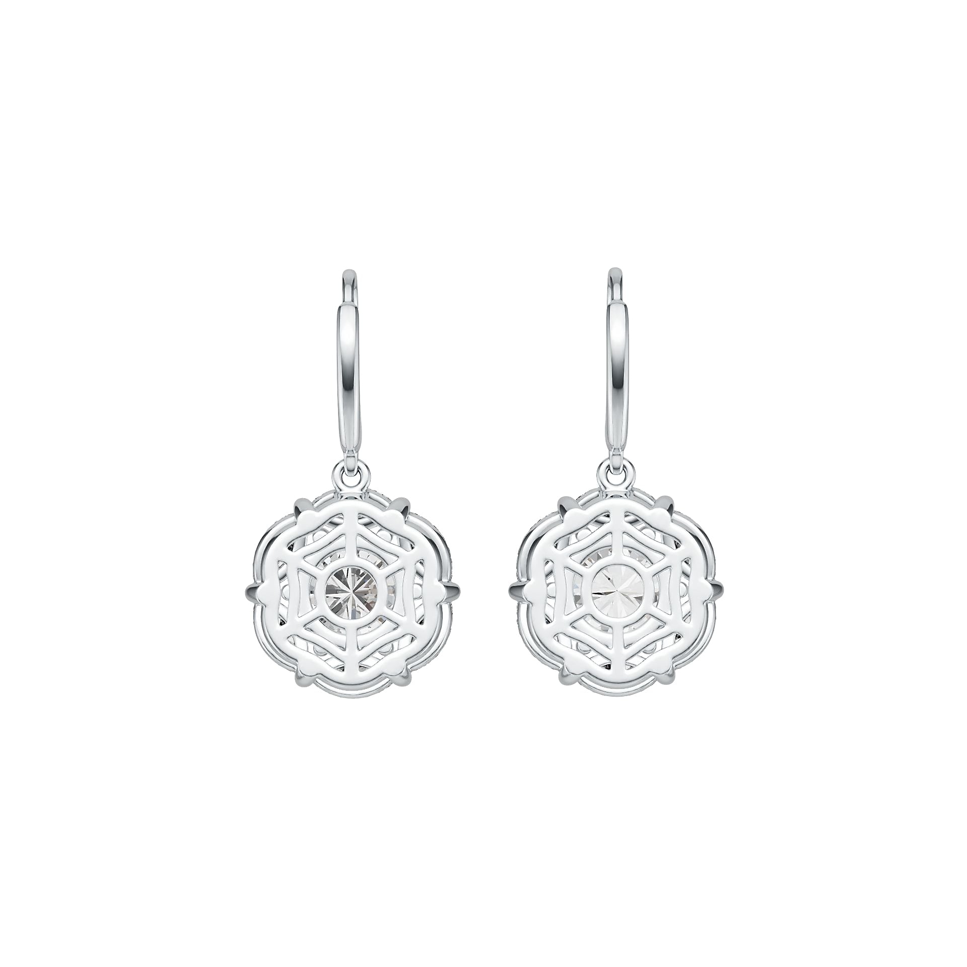 Sterling Silver Semi Mount Earrings Setting Round RD 8X8mm MQ 6X3mm DHJ
