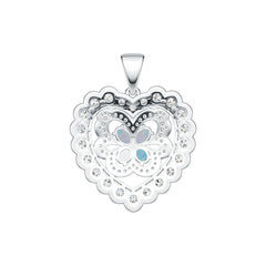 Sterling Silver Semi Mount Pendant Setting Oval OV 5x5mm Heart Pendant DHJ